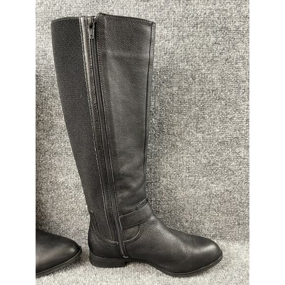 Alex Marie Black Leather Knee High Stretch Riding Boots Women's 6.5 - Picture 5 of 11